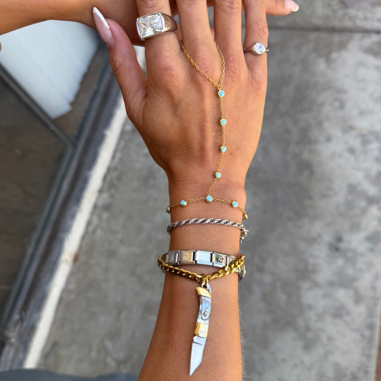 Turquoise Hand Chain