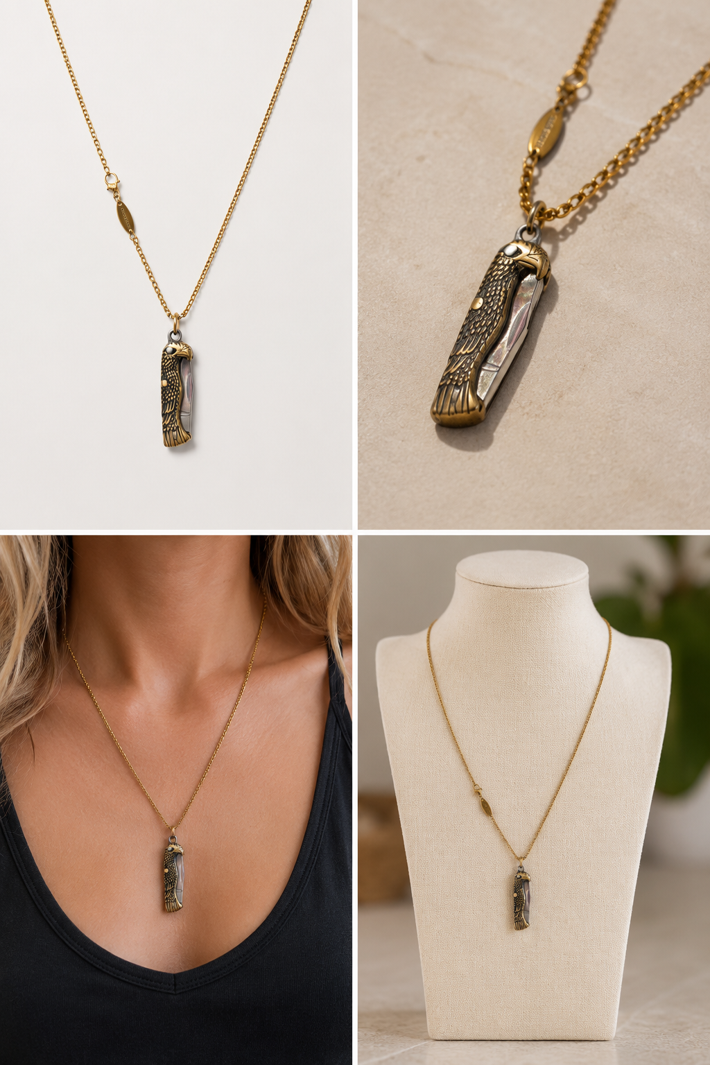 Freedom Eagle Knife Necklace