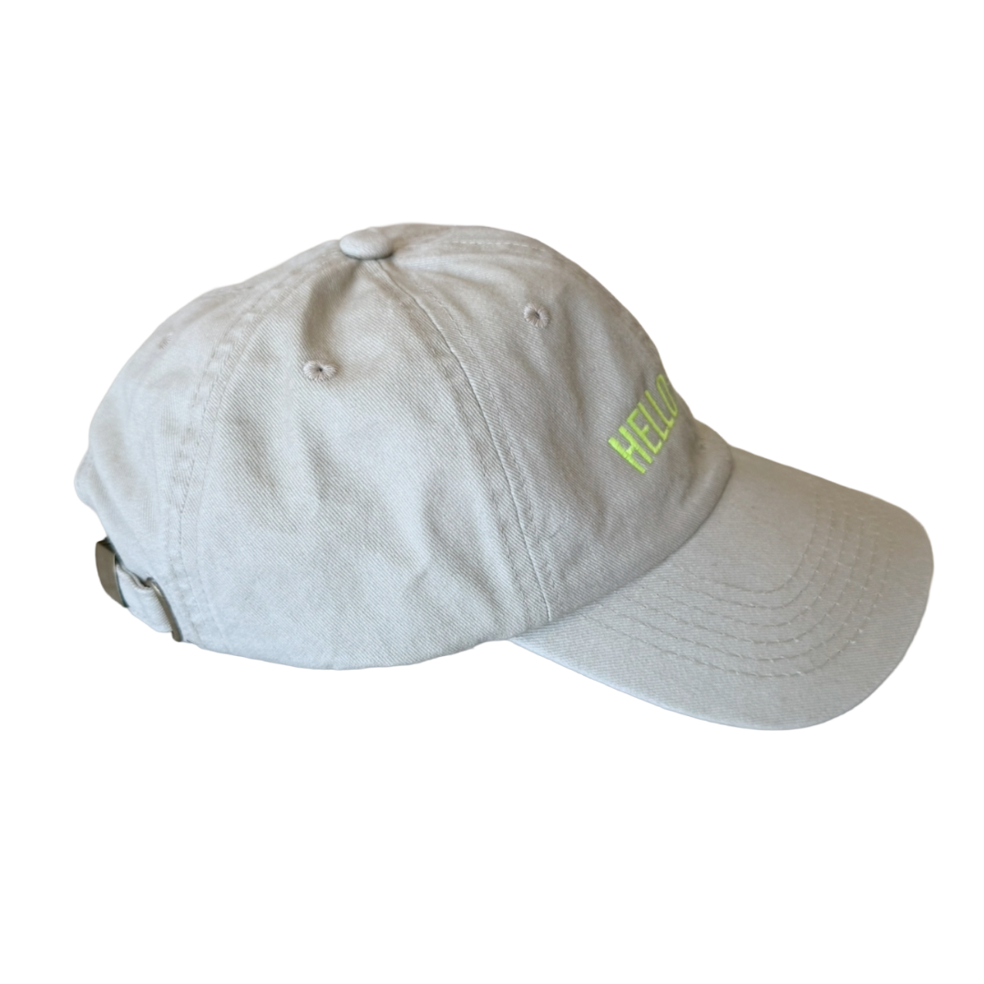 HELLO SHADE™ Dad Hat — Vintage Washed Tan