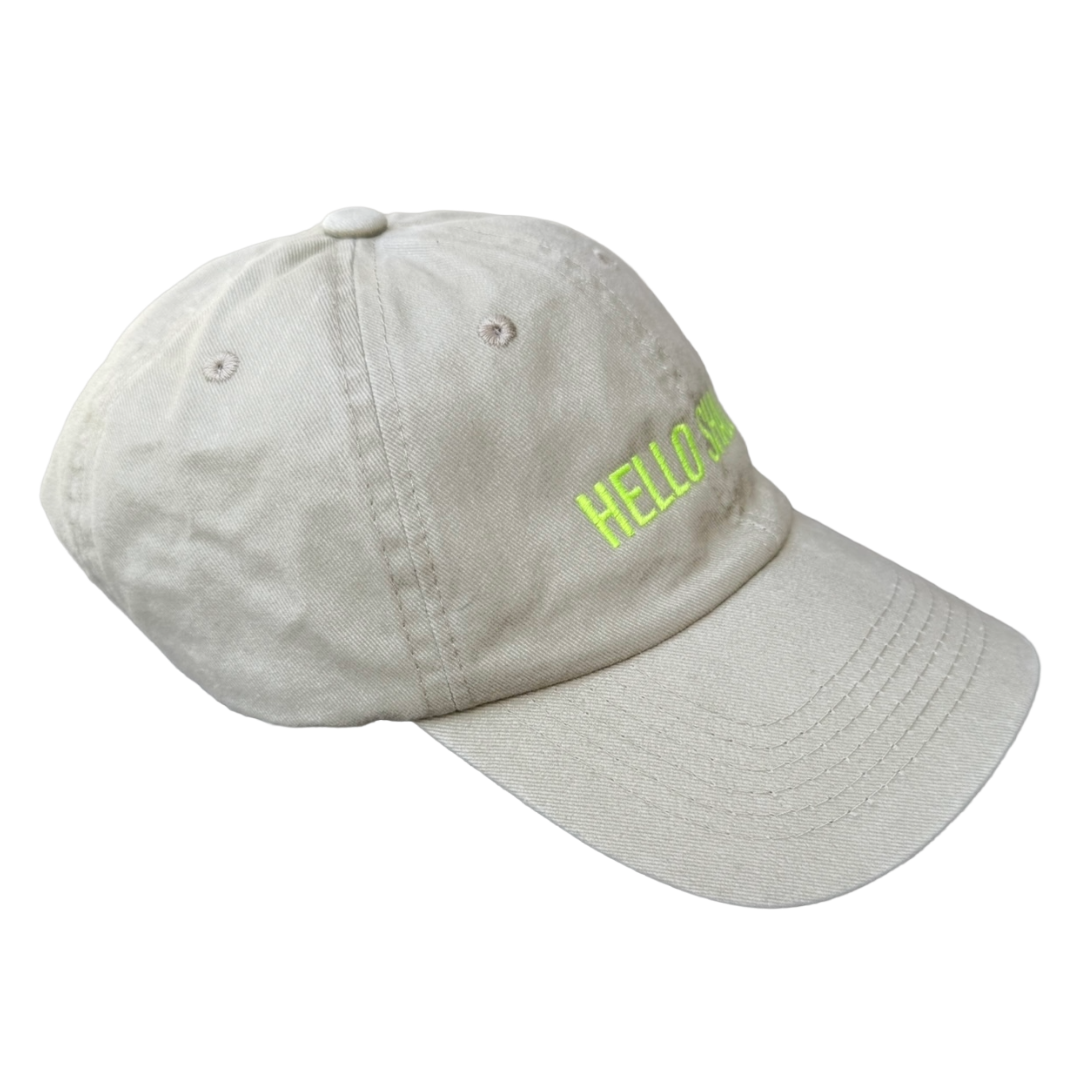 HELLO SHADE™ Dad Hat — Vintage Washed Tan