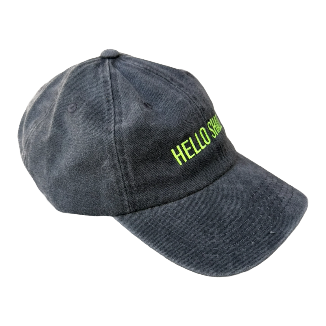 HELLO SHADE™ Dad Hat — Vintage Wash Black