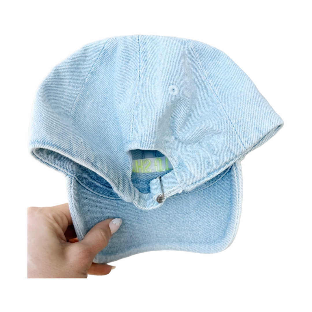 HELLO SHADE™ Dad Hat — Vintage Light Denim