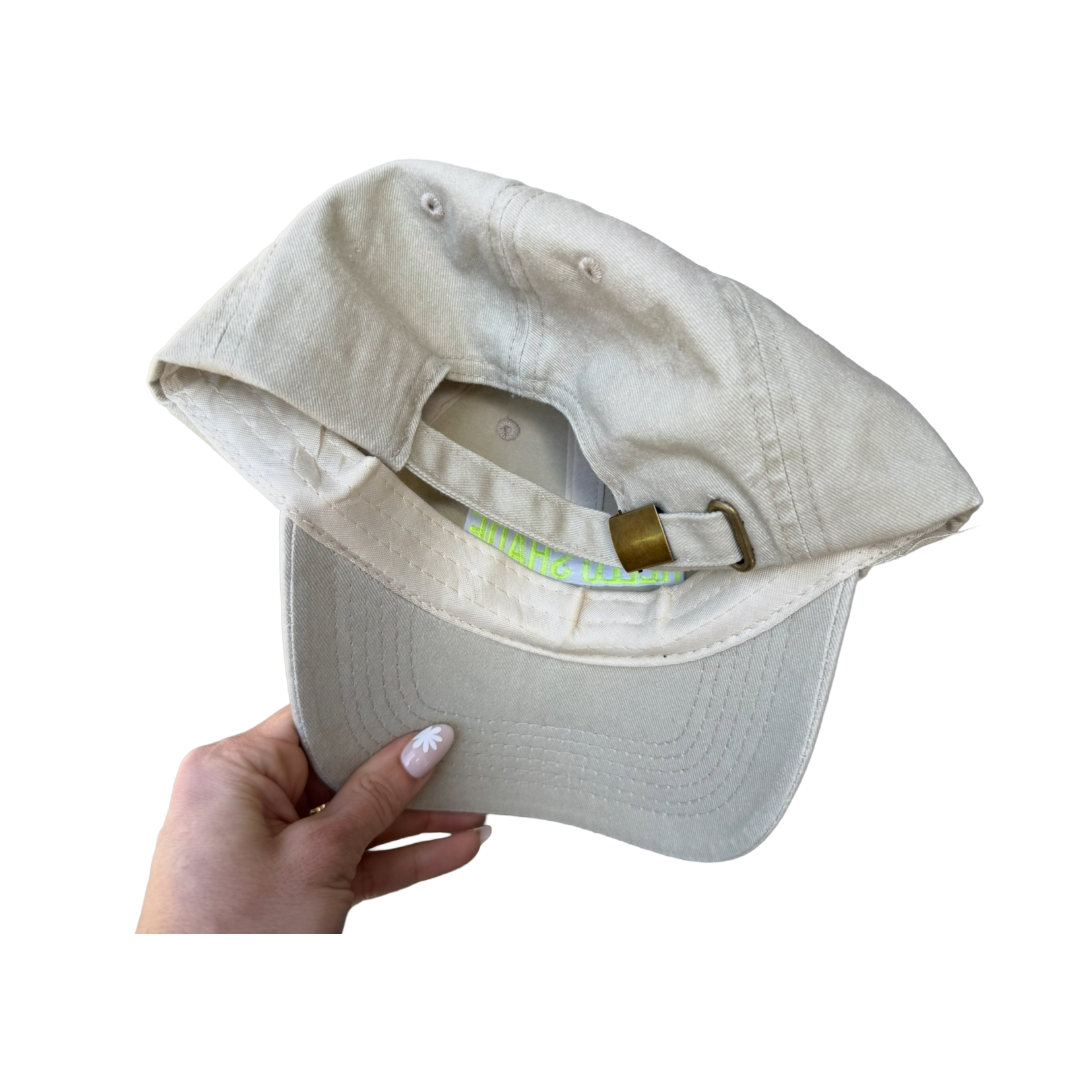 HELLO SHADE™ Dad Hat — Vintage Washed Tan