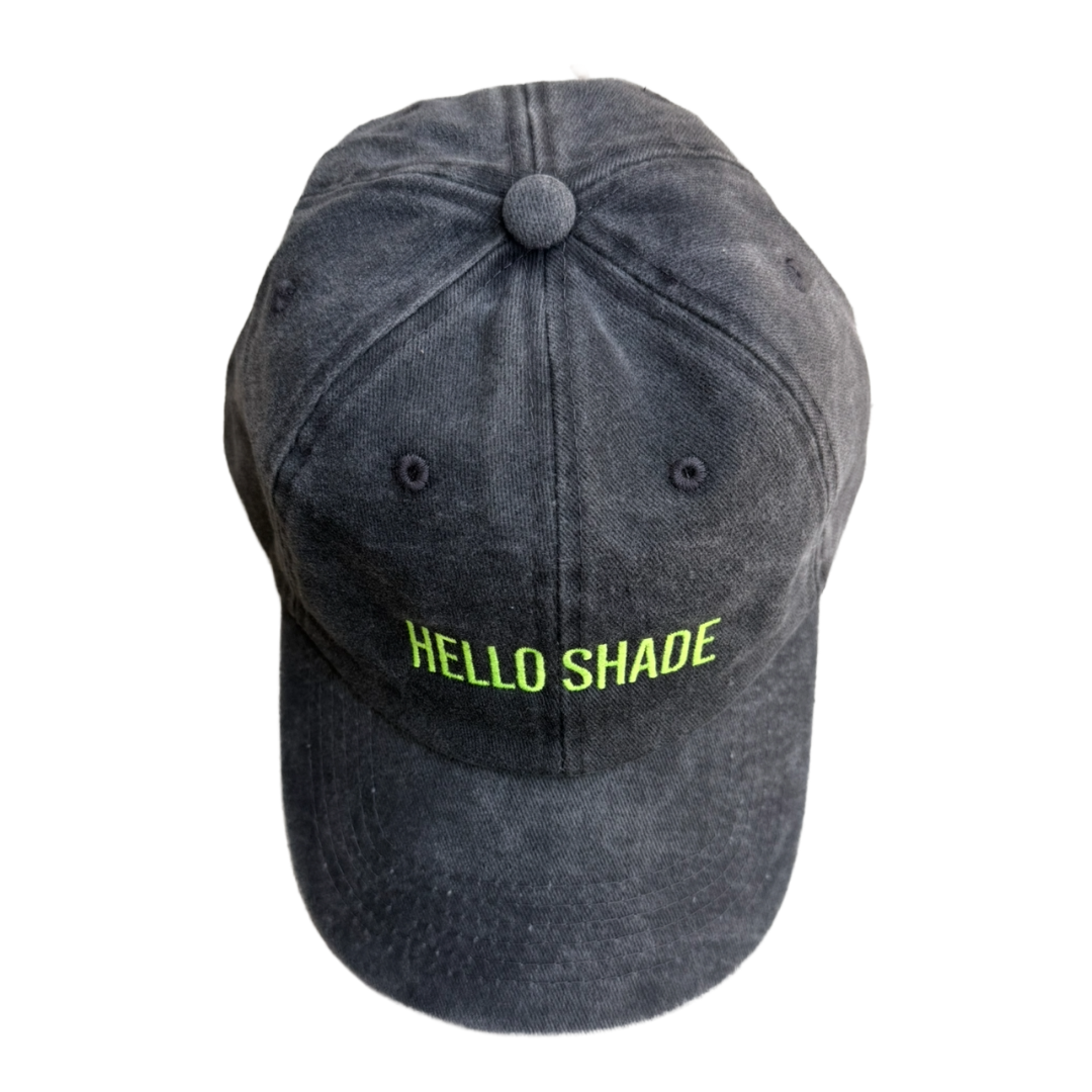 HELLO SHADE™ Dad Hat — Vintage Wash Black