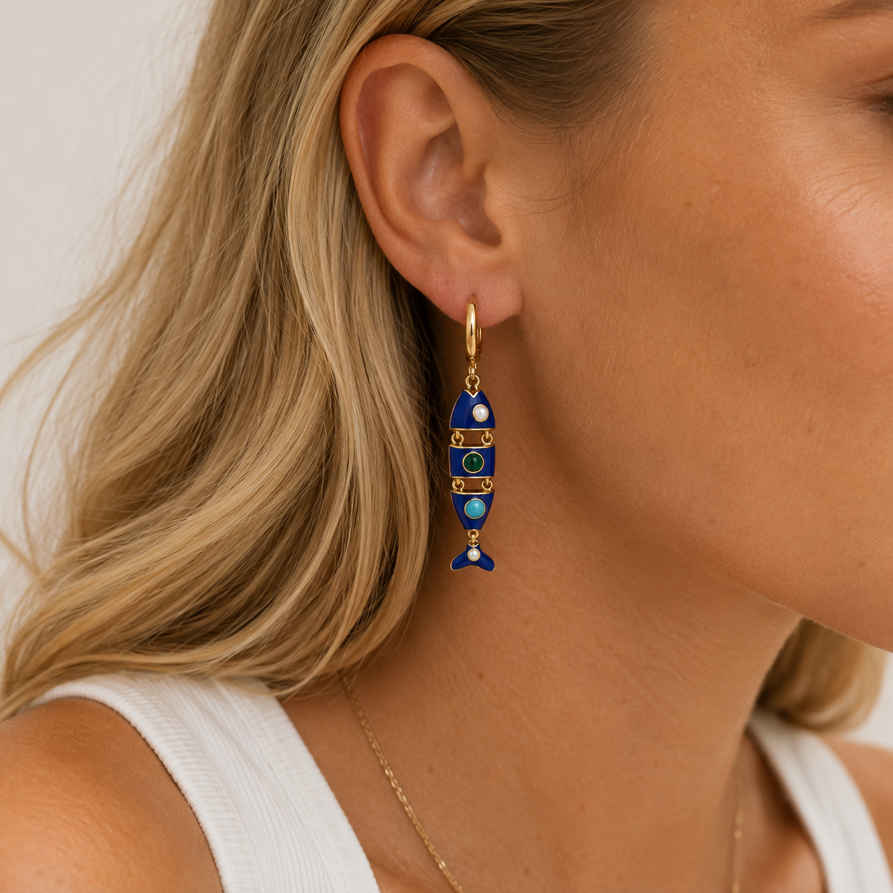 Blue Fish Earrings