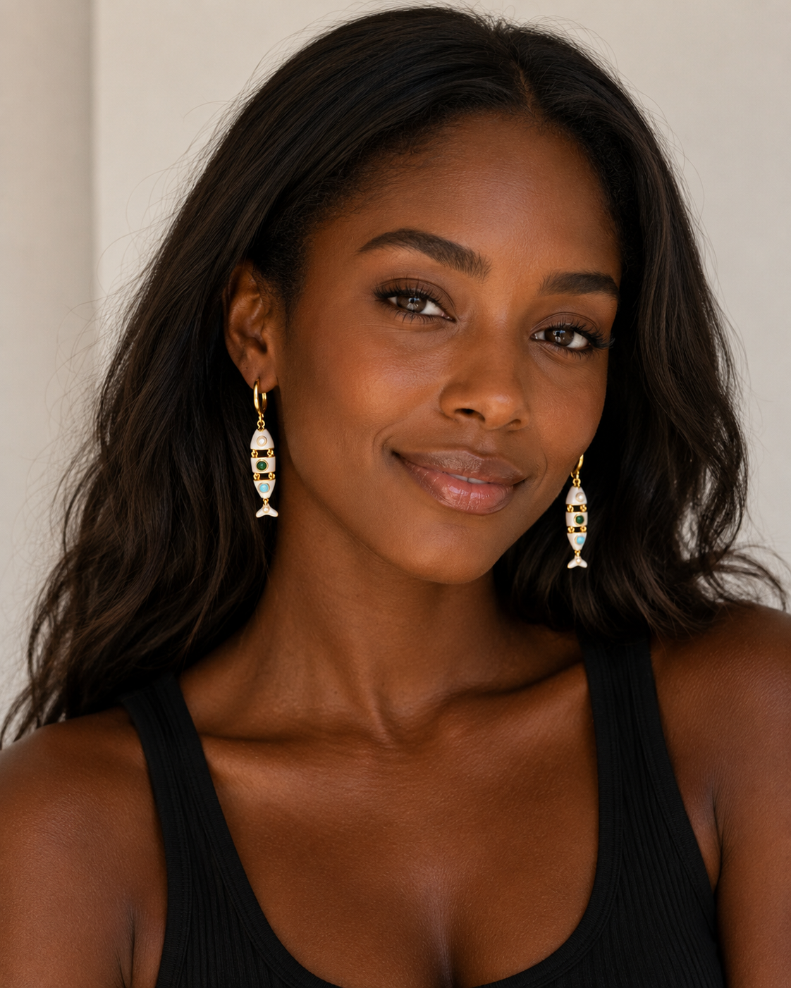 White Fish Earrings