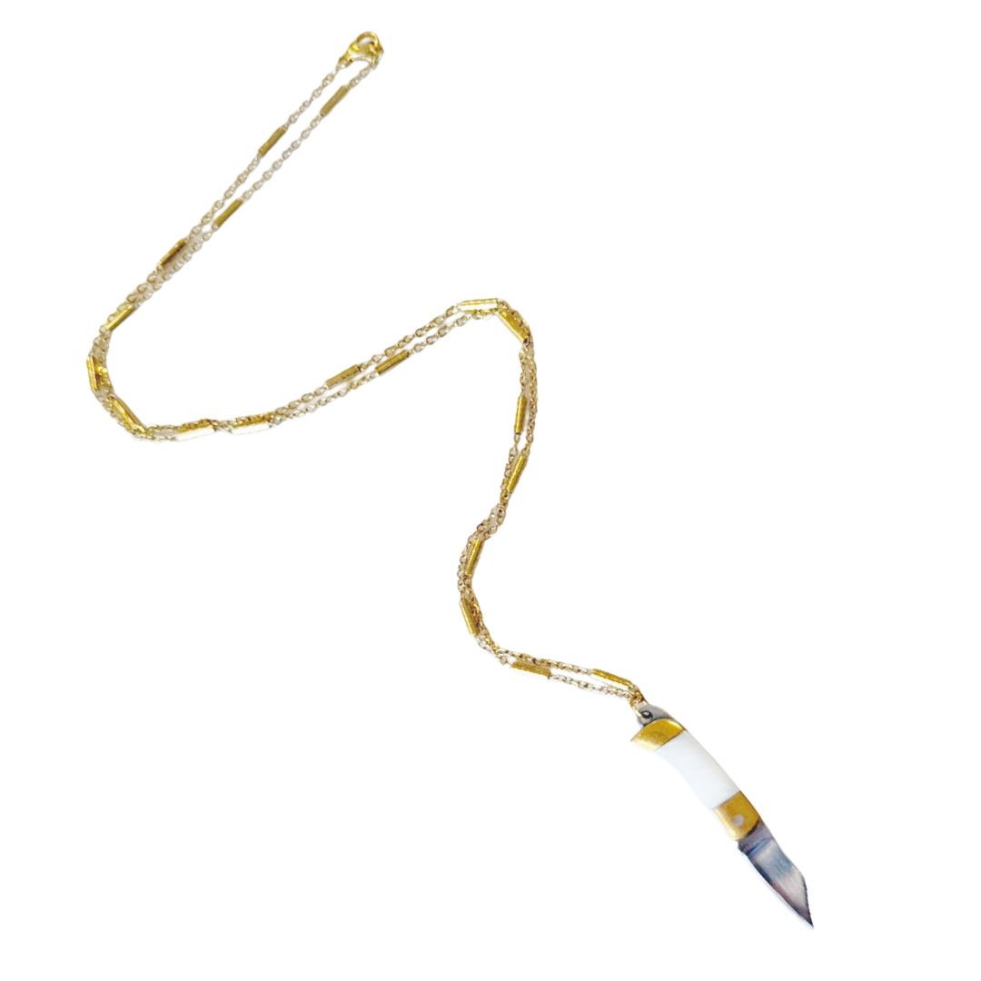 Knife Necklace - 20” Bar Chain