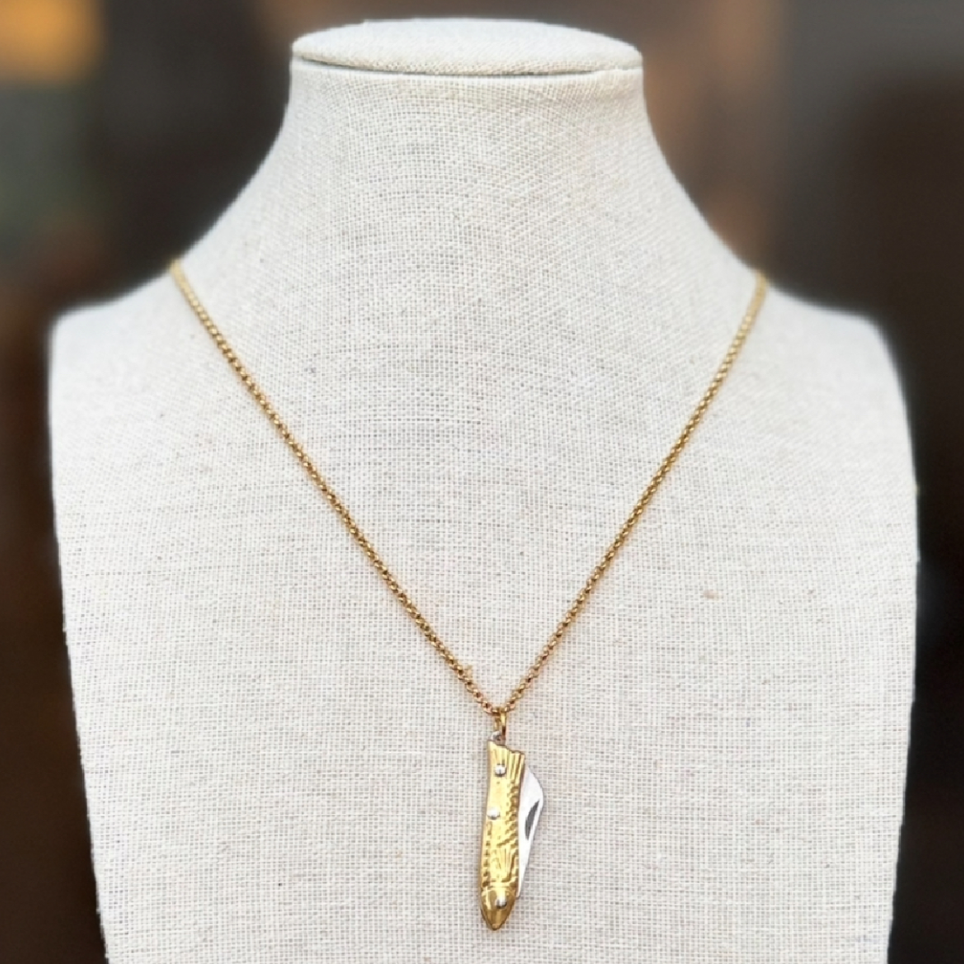 Fish Knife Necklace - 18" Chain