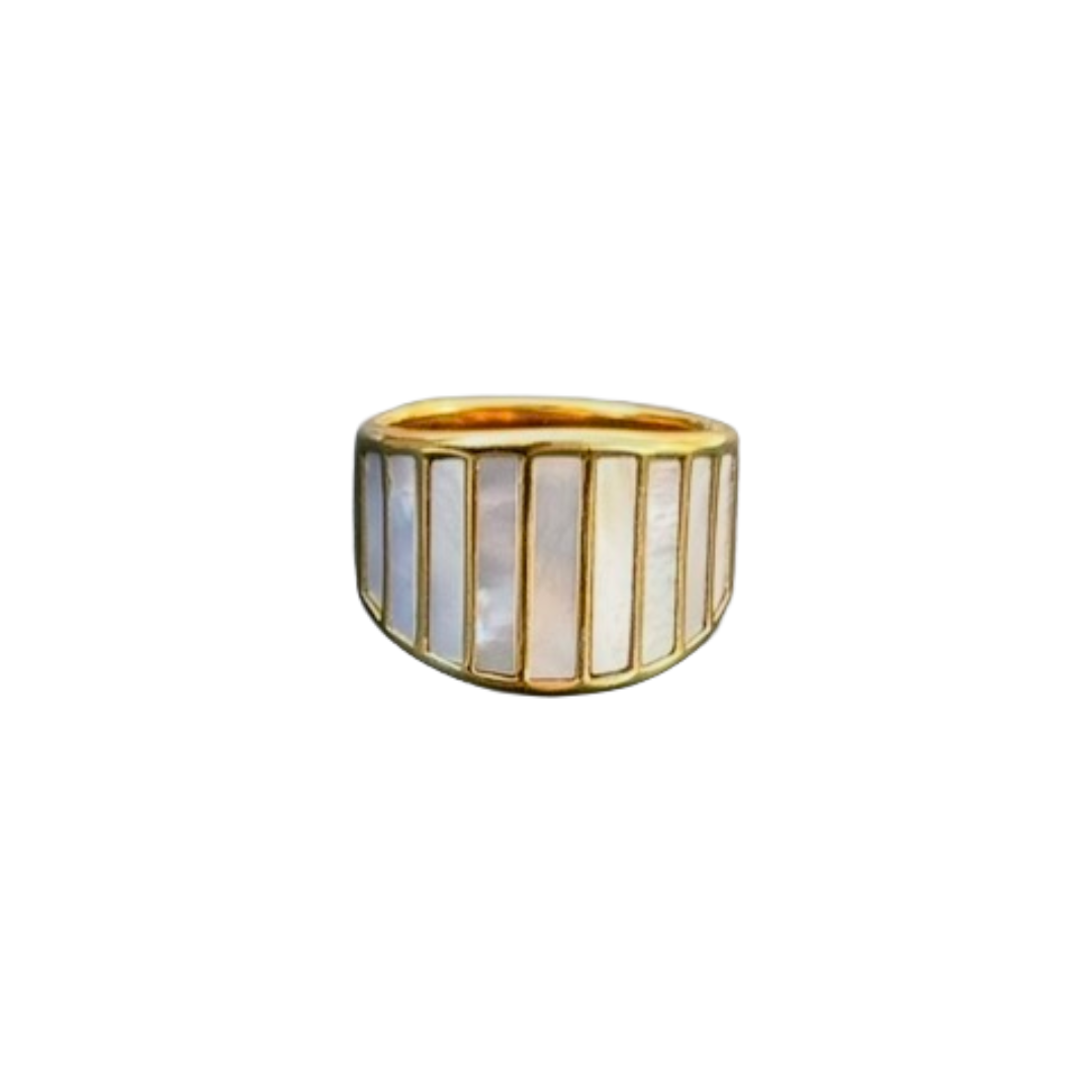 Piano Ring - Gold - Mother of Pearl