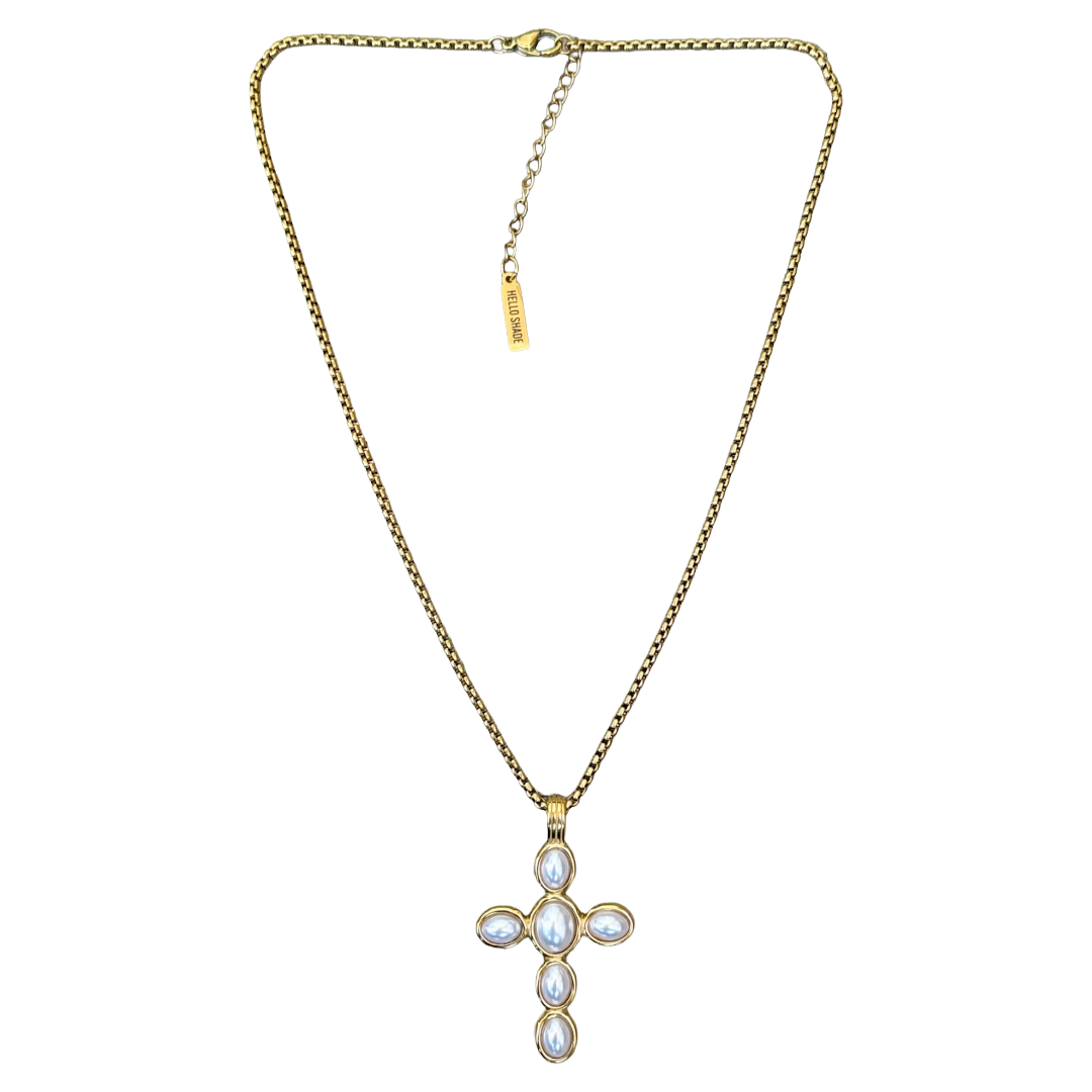 Pearl Statement Cross Necklace